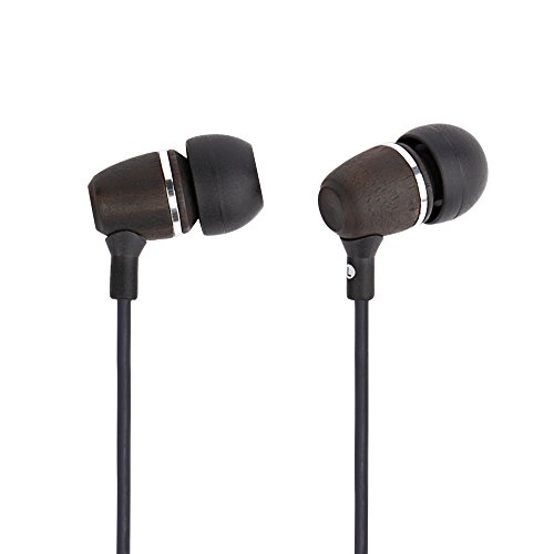 Francois et Mimi Elite Genuine Wood in-Ear Noise-isolating Headphones with Mic, Retail Packaging!