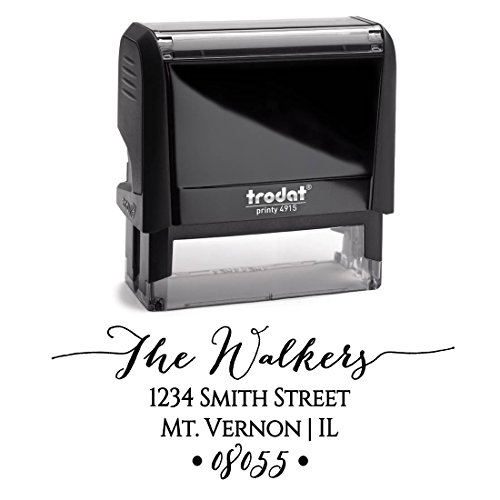 Personalized Self Inking Stamp - Return Address Stamp Customized - Custom Rubber Stamp – Housewarming Gift – Wedding Address Labels – Large 3 Lines – Family Last Name Customized Stamp