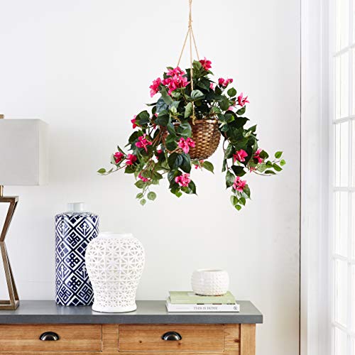 Nearly Natural 6608 Bougainvillea Hanging Basket Decorative Silk Plant, Beauty