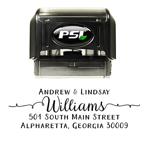 Pretty Custom Personalized Self Inking Return Address Stamp - Great Wedding, Housewarming, Teacher, or Client Gift