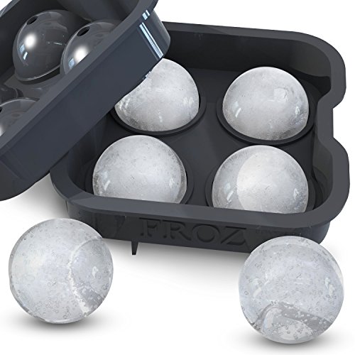 Housewares Solutions Froz Ice Ball Maker-Novelty Food-Grade Silicone Tray, Black, Small