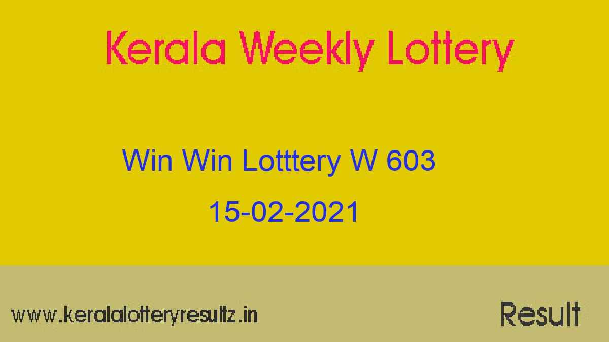 w603 lottery result